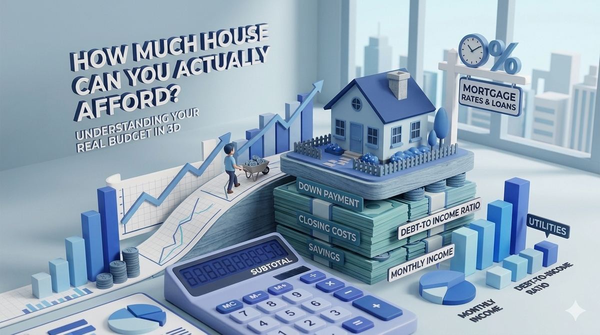 Simple flat illustration representing home affordability