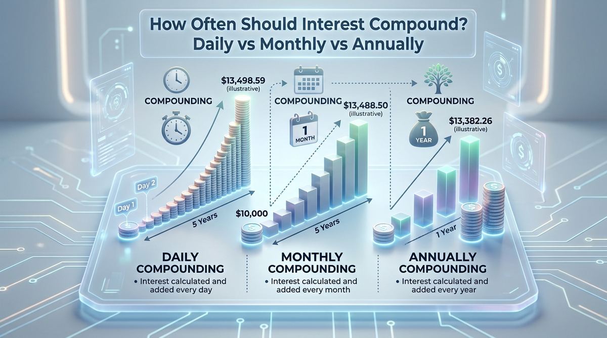 Simple flat illustration representing compounding frequency